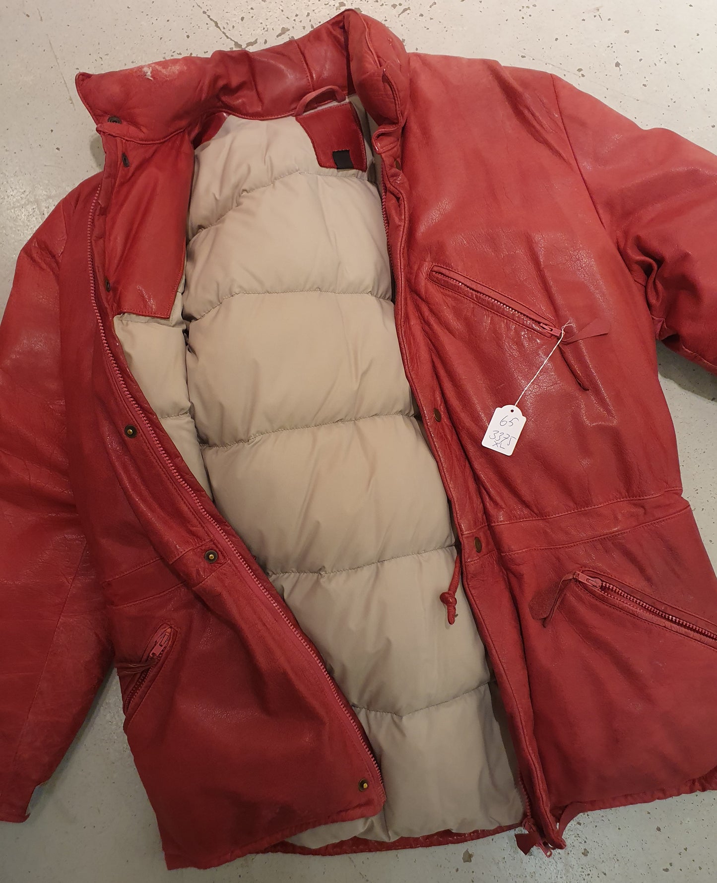 Rock-Jacka Wine läder / dun (stl XL)