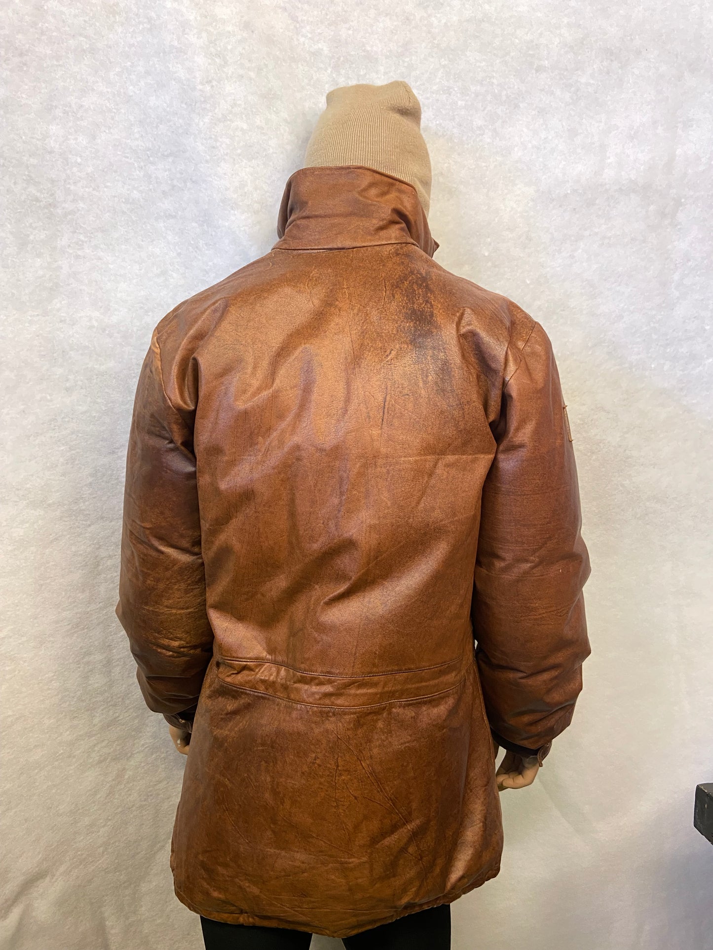 Rock-Jacka Old/Brown läder/dun (stl XL)