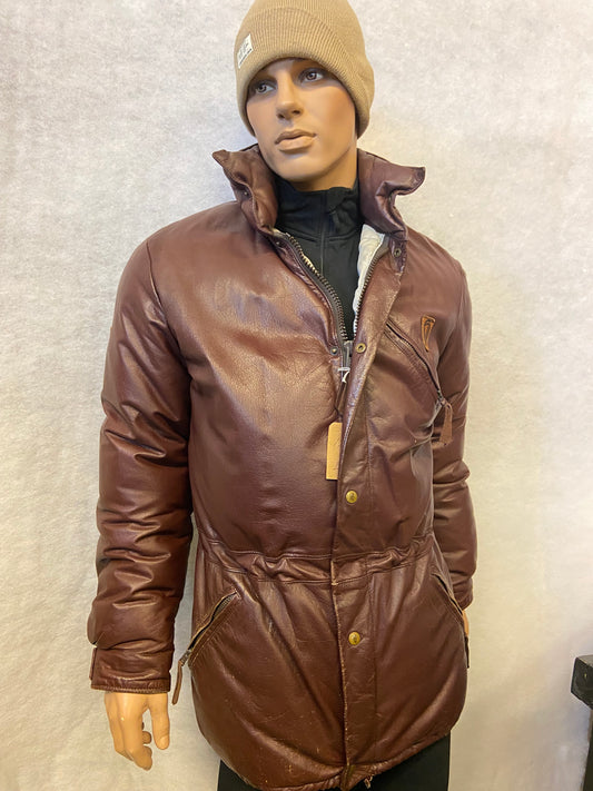 Rock-Jacka Oxblod läder / dun (stl M)